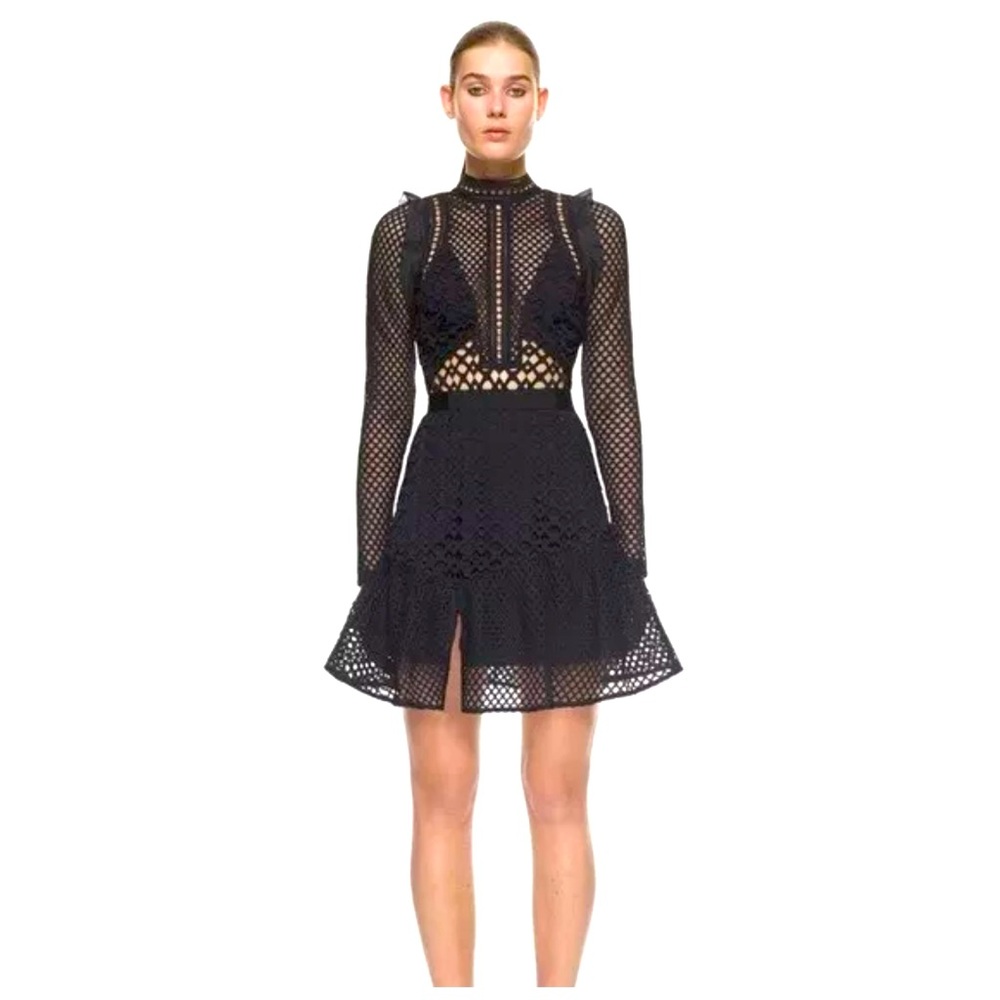 Self-Portrait Hall Mini Mesh dress